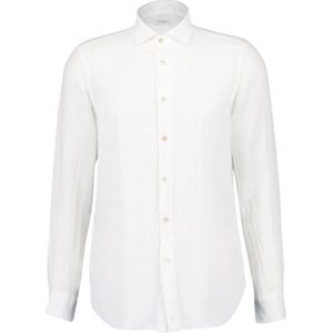 Boglioli, Heren, Overhemden, Wit, Maat: XL Linnen,