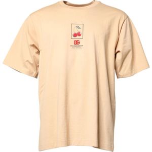 Dolce & Gabbana - Short Sleeve T-shirt - Beige - Regular Fit