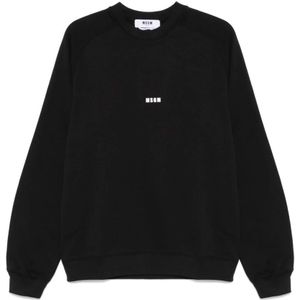 Msgm, Heren, Sweatshirts & Hoodies, Zwart, Maat: XL Katoen,