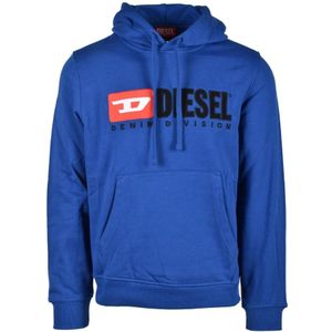 Diesel, Heren, Sweatshirts & Hoodies, Blauw, Maat: M Katoen,