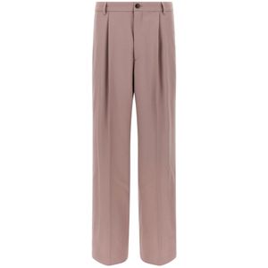 Dries Van Noten, Heren, Broeken, Roze, Maat: M Wol,