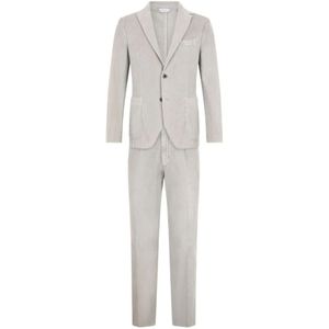 Boglioli, Heren, Pakken, Grijs, Maat: L Tweed,