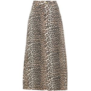 Ganni, Dames, Rokken, Bruin, Maat: XS Denim,