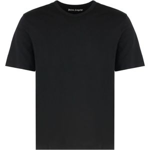 Palm Angels, Heren, Tops, Zwart, Maat: XL Katoen,
