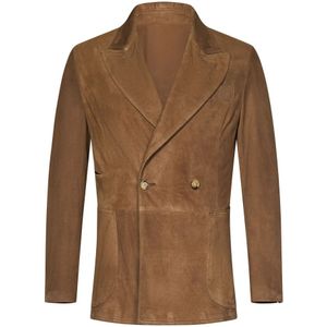 Franzese Collection, Heren, Jassen, Bruin, Maat: 2XL Suède,