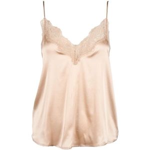Pinko, Dames, Tops, Beige, Maat: 2XS Zijde,