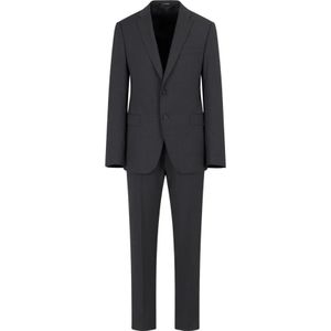 Emporio Armani, Heren, Pakken, Grijs, Maat: 2XL Wol,