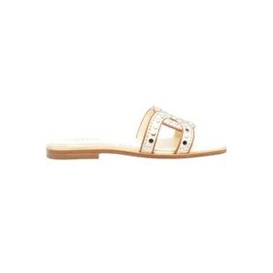 Tod's Wit leren instap sandalen met studs , White , Dames , Maat: 37 EU