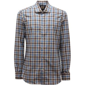 Mazzarelli, Heren, Overhemden, Veelkleurig, Maat: L Flanel,