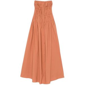 Forte Forte, Dames, Jurken, Bruin, Maat: M Katoen,