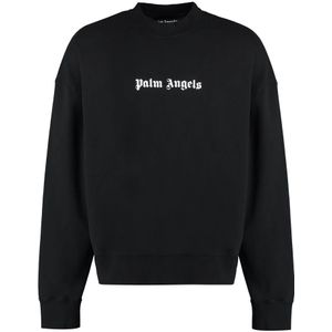 Palm Angels, Heren, Sweatshirts & Hoodies, Zwart, Maat: S Katoen,