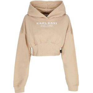 Karl Kani, Dames, Sweatshirts & Hoodies, Beige, Maat: M Katoen,
