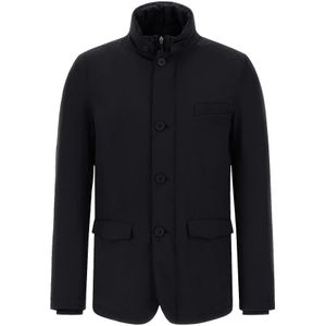 Herno, Heren, Jassen, Zwart, Maat: L Leer,