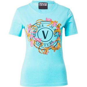 Versace Jeans Couture, Dames, Tops, Blauw, Maat: M Katoen,