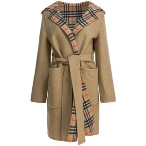 Burberry, Dames, Mantels, Beige, Maat: 2XS Wol,