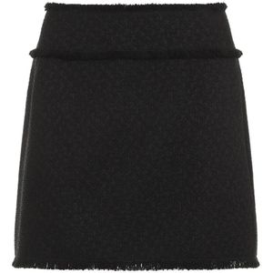 Dolce Gabbana - Korte Rok - Zwart - Wolmix