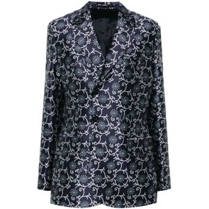 Kenzo, Dames, Jassen, Blauw, Maat: S Satijn,