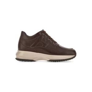 Hogan Tijdloze iconische bruine sneakers , Brown , Dames , Maat: 41 EU