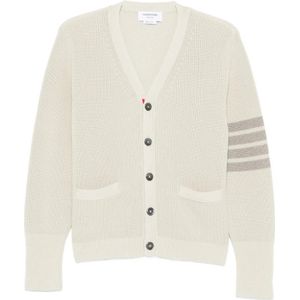 Thom Browne, Heren, Truien, Wit, Maat: M Katoen,