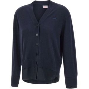 Sun68, Dames, Truien, Blauw, Maat: S