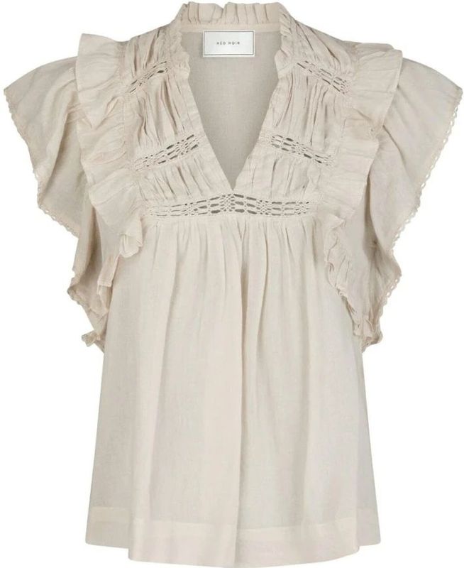 Neo Noir - Jayla S Voile Blouse - Beige - Katoen
