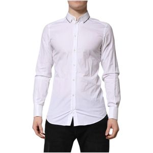 Dolce & Gabbana, Heren, Overhemden, Wit, Maat: 2XL Katoen,
