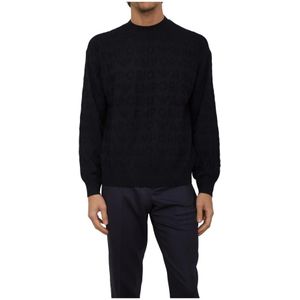 Emporio Armani, Heren, Truien, Blauw, Maat: 2XL Wol,