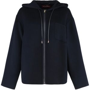 Max Mara Studio, Dames, Sweatshirts & Hoodies, Blauw, Maat: M Zijde,