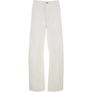 Jacquemus Witte Denim Jeans Scala , White , Heren , Maat: W30