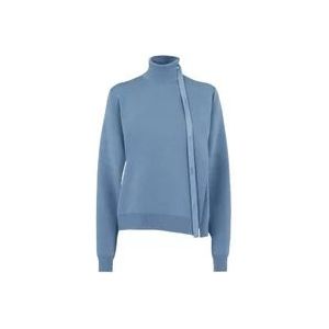 Fendi Wollen trui in poederblauw met uitsnijdingen , Blue , Dames , Maat: S
