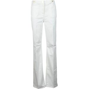 Elisabetta Franchi, Dames, Jeans, Wit, Maat: W26 Katoen,