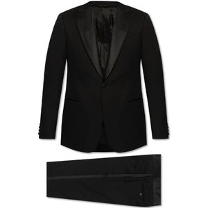 Giorgio Armani, Heren, Pakken, Zwart, Maat: M Wol,