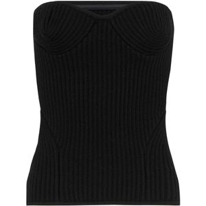 Jean Paul Gaultier, Dames, Tops, Zwart, Maat: M Wol,