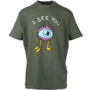 Dsquared2, Heren, Tops, Groen, Maat: 2XL Katoen,