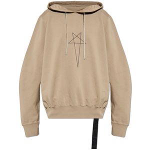 Rick Owens, Heren, Sweatshirts & Hoodies, Beige, Maat: S Katoen,