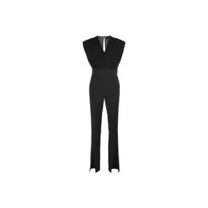 Pinko Zwarte mouwloze jumpsuit met hoge taille broek , Black , Dames , Maat: S