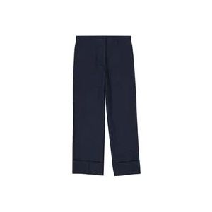 Prada Blauwe Katoenen Broek met Zakken , Blue , Dames , Maat: S