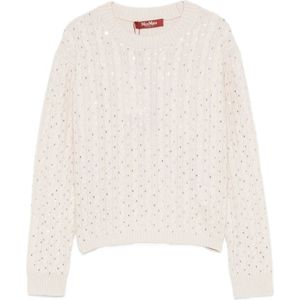Max Mara Studio, Dames, Truien, Beige, Maat: XS Wol,