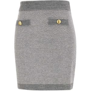 Elisabetta Franchi, Dames, Rokken, Grijs, Maat: M Wol,