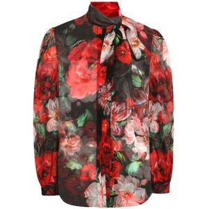 Dolce & Gabbana, Dames, Blouses & Shirts, Veelkleurig, Maat: S Chiffon,