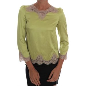 Dolce & Gabbana - Blouse - Groen - Zijden Stretch - 3/4 Mouw
