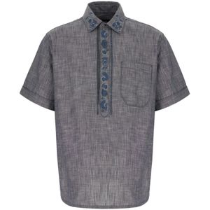 Fendi, Heren, Tops, Blauw, Maat: M