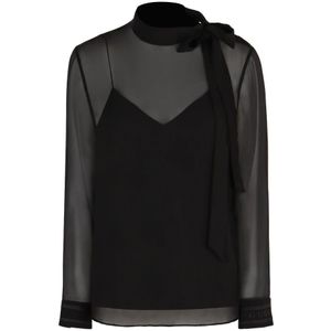 Gucci, Dames, Blouses & Shirts, Zwart, Maat: S Zijde,