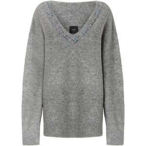 Pinko, Dames, Truien, Grijs, Maat: S Wol,