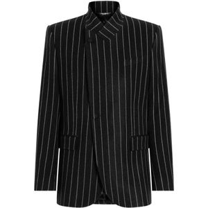 Dolce & Gabbana, Heren, Jassen, Zwart, Maat: M Wol,