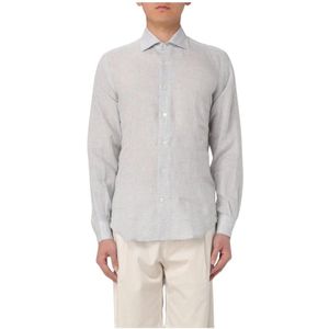 Eleventy, Heren, Overhemden, Wit, Maat: XL Linnen,