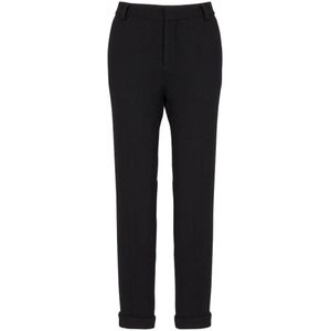 Balmain Zwarte Hoge Taille Taps Toelopende Broek , Black , Dames , Maat: 2XS