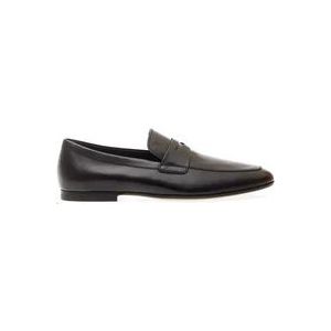 Tod's Zwarte leren Loafer schoenen , Black , Heren , Maat: 42 1/2 EU