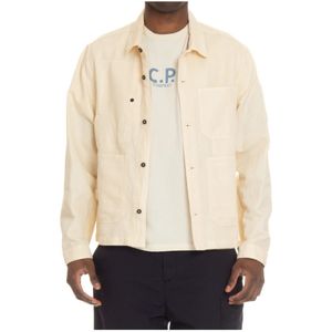 C.p. Company, Heren, Overhemden, Beige, Maat: L