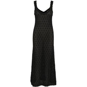 Kaffe - Kajona Knitted Dress Bluser 10509946 - Zwarte Gebreide Jurk - Dames